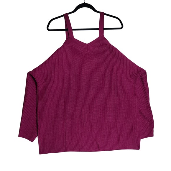 Torrid Cold Shoulder Sweater Pink Womans Size 3X New - Picture 3 of 9